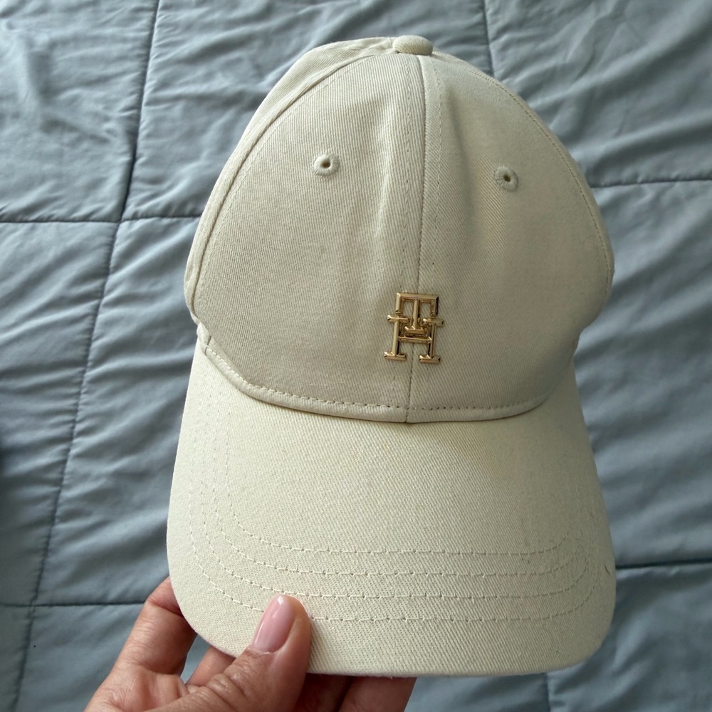 Tommy Hilfiger Cream Cap with Gold Accents